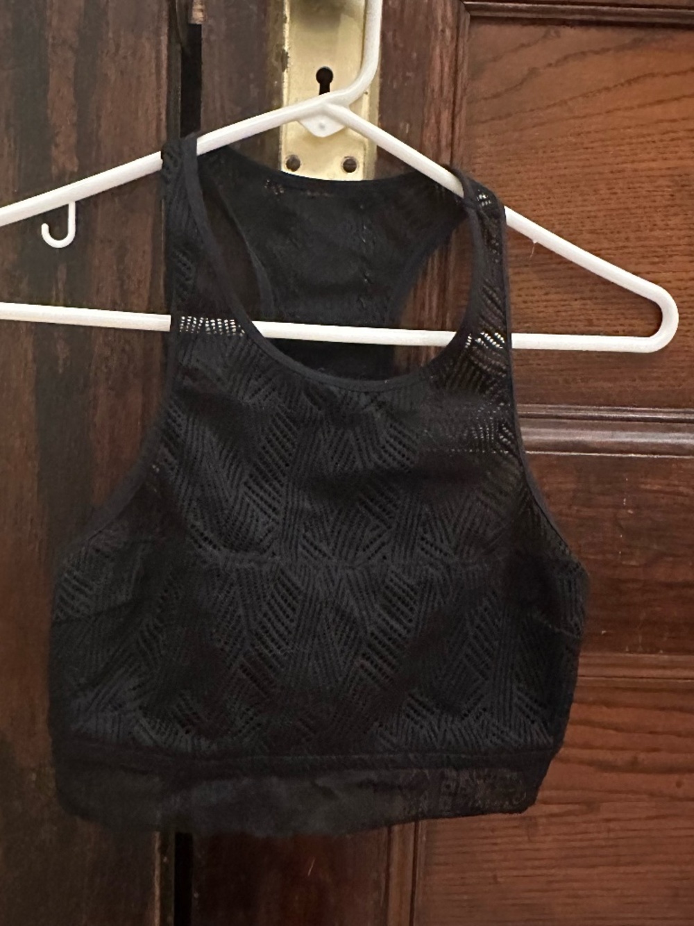 aerie Black Lace-Style Racerback Crop Tank